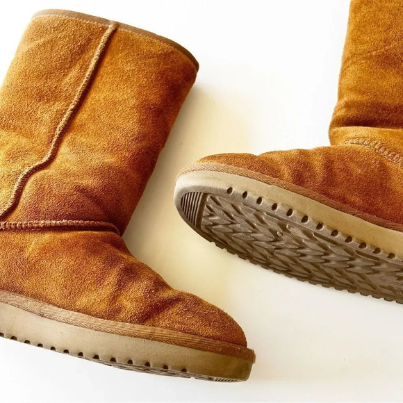 Koolaburra by UGG 9” Shearling Boots Size 5 Tan Suede Bow Details Warm Cozy Boot - Picture 9 of 11